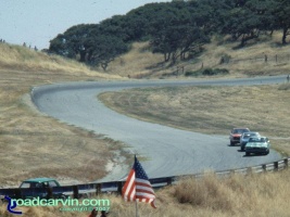 Laguna Seca - A Look Back - Exit Turn 7 Then: Here we see the exit of turn 7 and entrance to turn 8 at Laguna Seca Raceway.